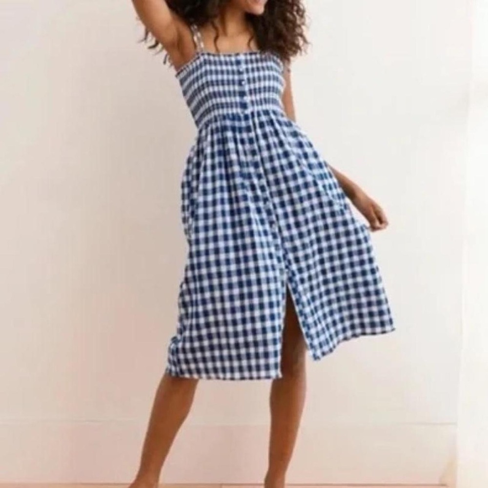 Aerie Blue and White Checkered Dress